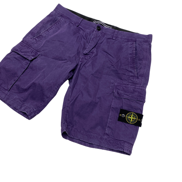 Stone Island 2015 Purple Cotton Cargo Trousers