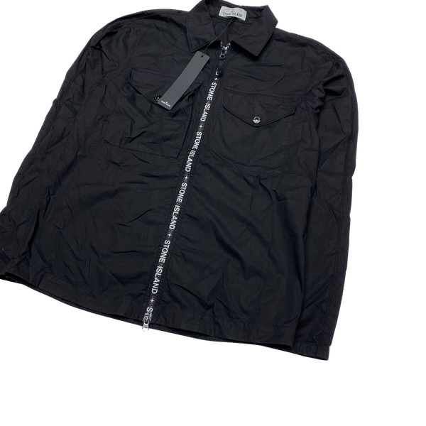 Stone Island 2022 Spellout Text Zipped Overshirt