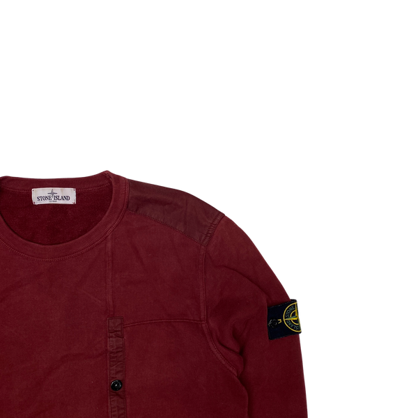 Stone Island Maroon Cotton Chest Pocket Sweatshirt