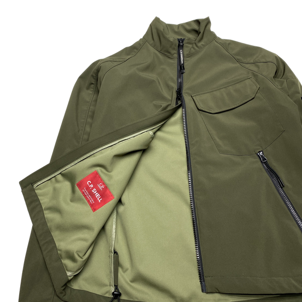 CP Company Khaki Green Soft Shell Lens Viewer Jacket