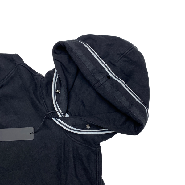 Stone Island 2021 Black Contrast Piping Pullover Hoodie