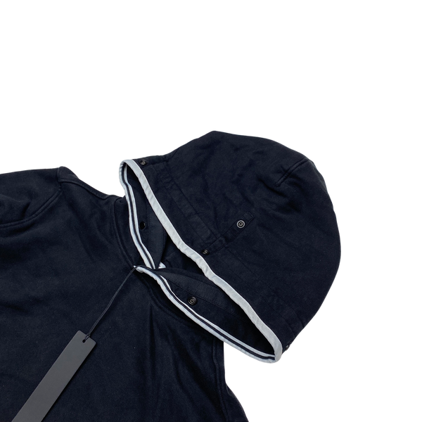 Stone Island 2021 Black Contrast Piping Pullover Hoodie