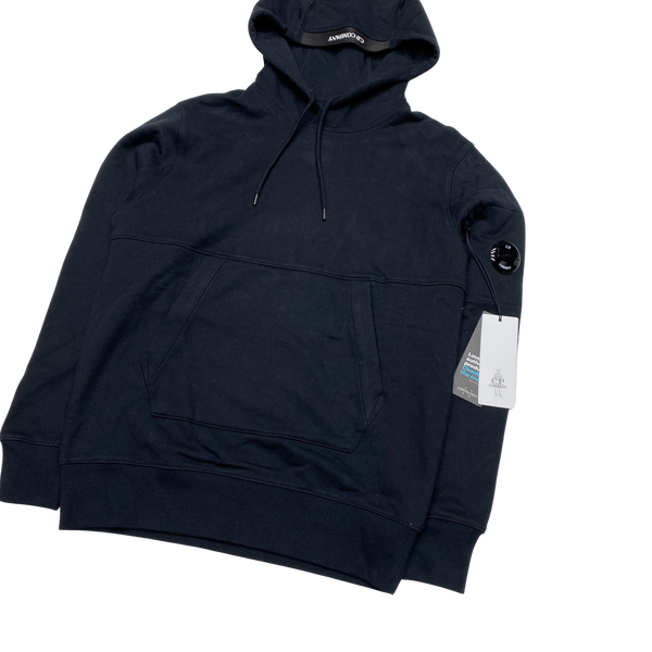 CP Company Black Cotton Pullover Hoodie
