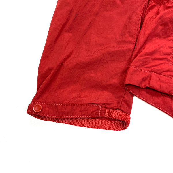 CP Company Red Nylon Shimmer Goggle Jacket