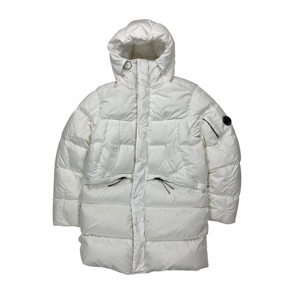 CP Company White Nycra Down Filled Parka Jacket