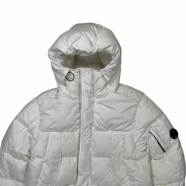 CP Company White Nycra Down Filled Parka Jacket