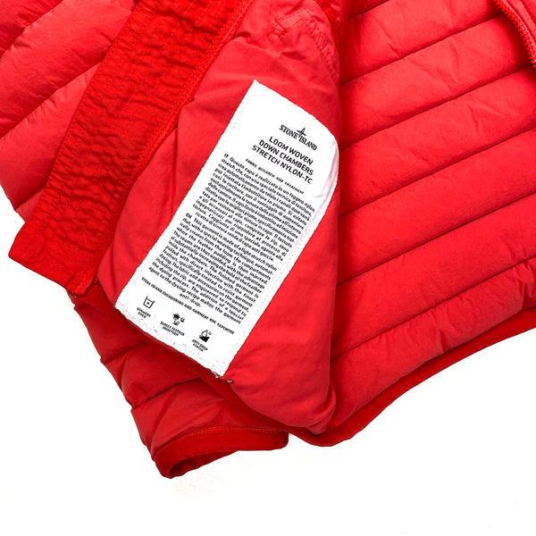 Stone Island Red Loom Woven Down Chambers Stretch Nylon Jacket