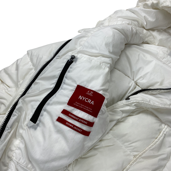 CP Company White Nycra Down Filled Parka Jacket