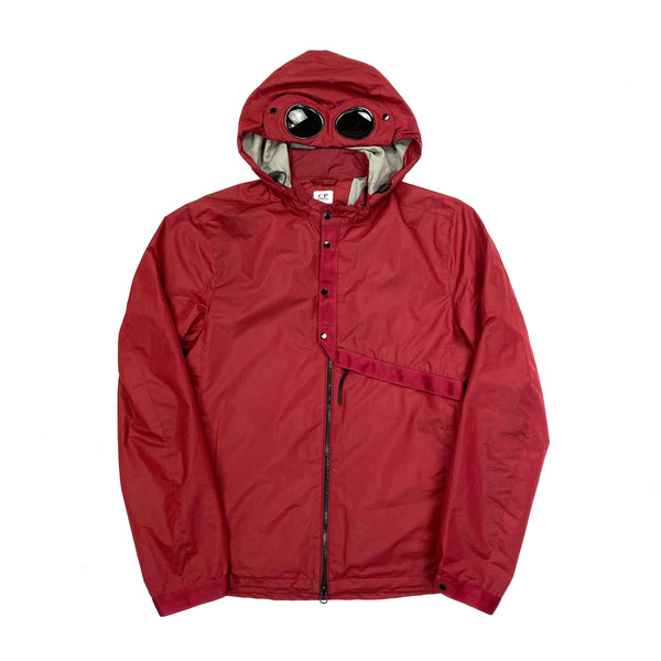 CP Company Red Nylon Goggle Overshirt Jacket