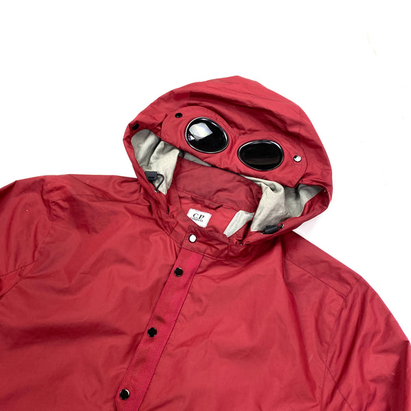 CP Company Red Nylon Goggle Overshirt Jacket