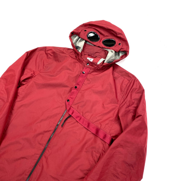 CP Company Red Nylon Goggle Overshirt Jacket