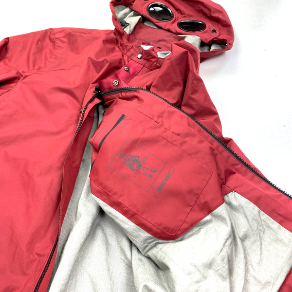 CP Company Red Nylon Goggle Overshirt Jacket
