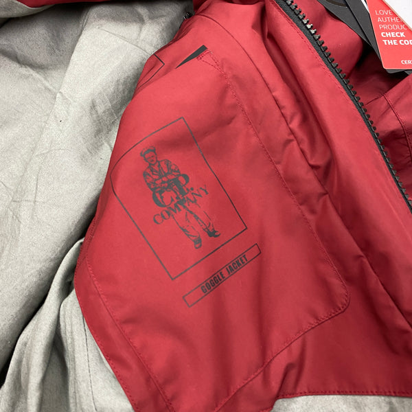 CP Company Red Nylon Goggle Overshirt Jacket