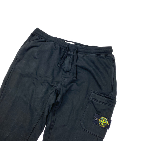 Stone Island Black Cotton Jogging Bottoms