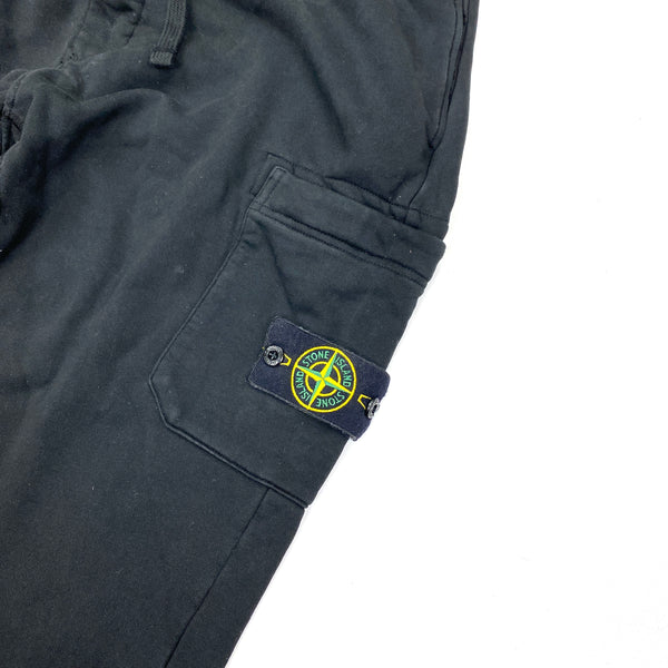 Stone Island Black Cotton Jogging Bottoms
