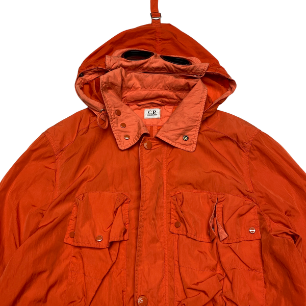 CP Company Orange Chrome Shimmer Goggle Multi Pocket Jacket