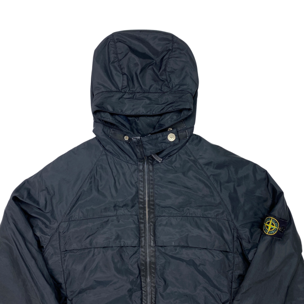 Stone Island Black Vintage Fleece Lined Nylon Hooded Jacket