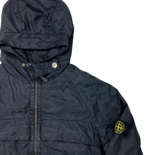 Stone Island Black Vintage Fleece Lined Nylon Hooded Jacket