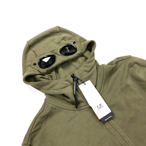 CP Company Olive Green Goggle Cotton Hoodie