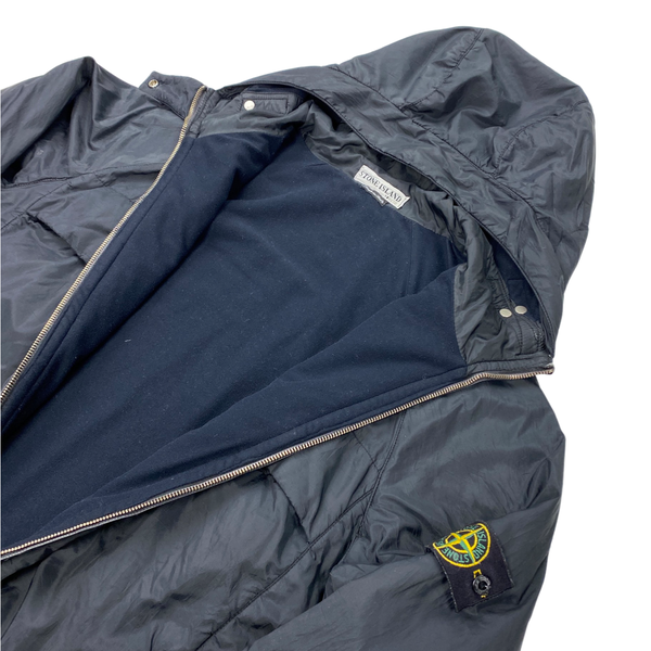 Stone Island Black Vintage Fleece Lined Nylon Hooded Jacket
