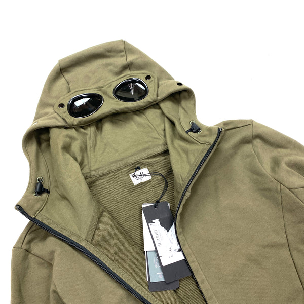 CP Company Olive Green Goggle Cotton Hoodie
