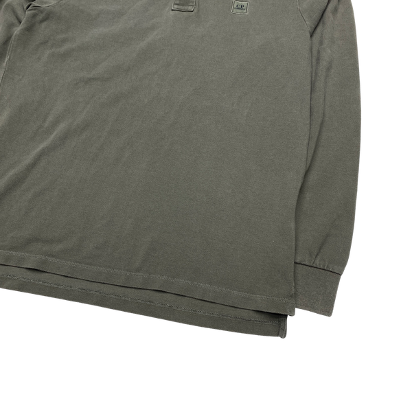 CP Company Khaki Cotton Longsleeve Polo