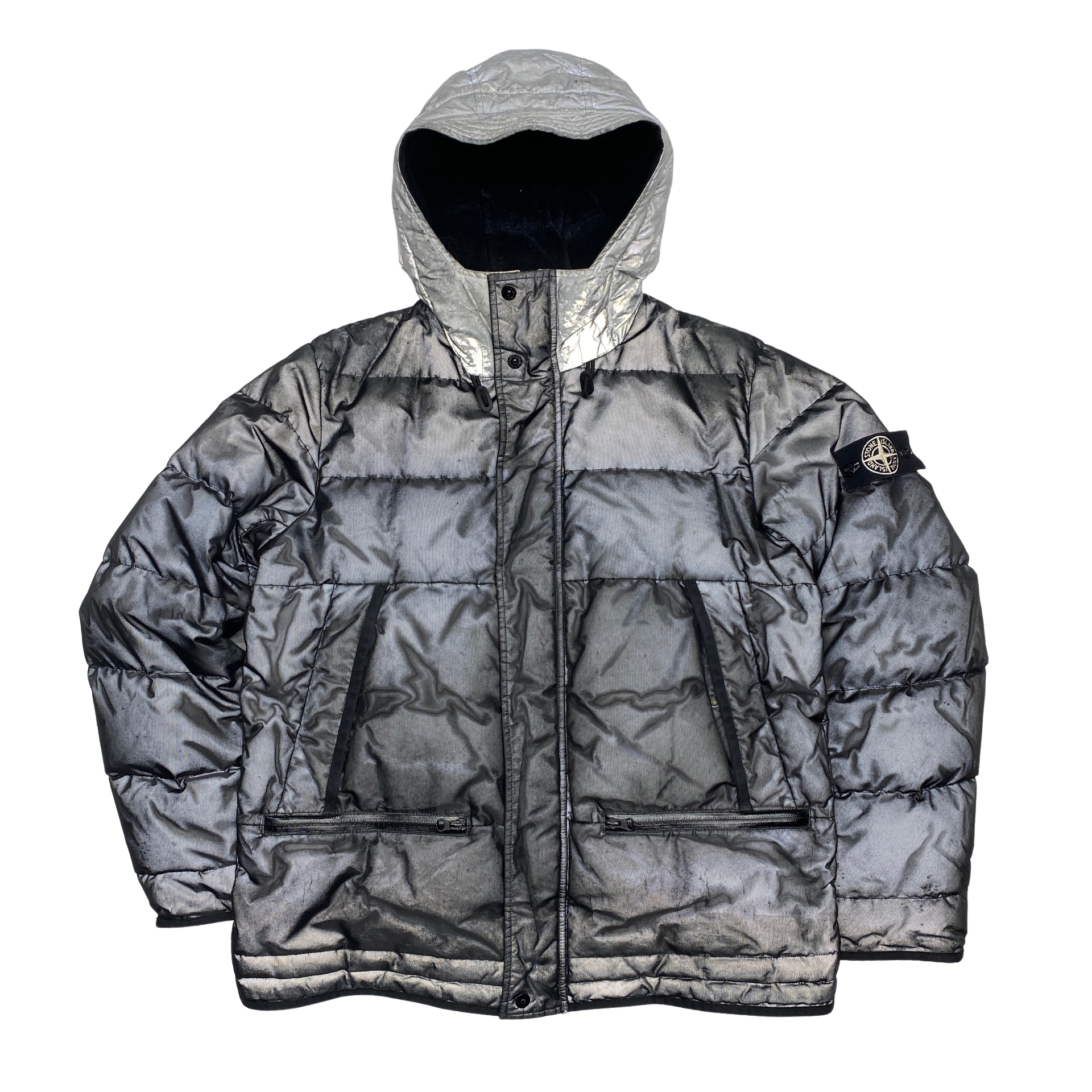 Stone Island Black 2013 Mesh Reflective Down Jacket