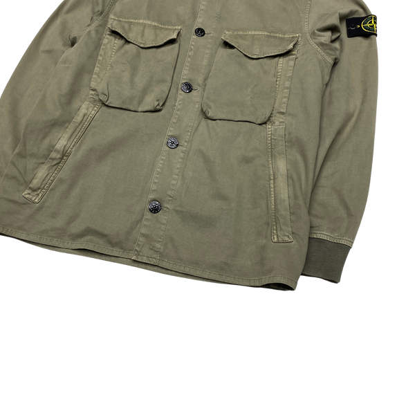 Stone Island 2019 Olive Green Thick Cotton Overshirt