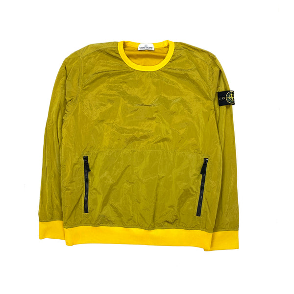Stone Island Yellow Nylon Metal Pullover Crewneck Mat s Island