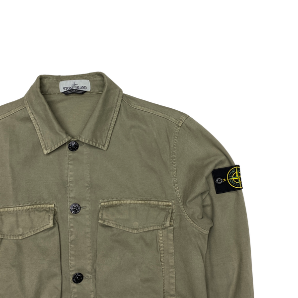 Stone Island 2019 Olive Green Thick Cotton Overshirt