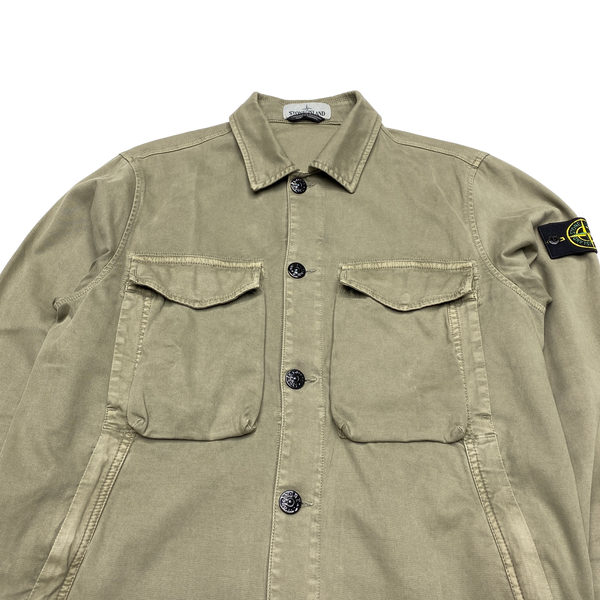 Stone Island 2019 Olive Green Thick Cotton Overshirt