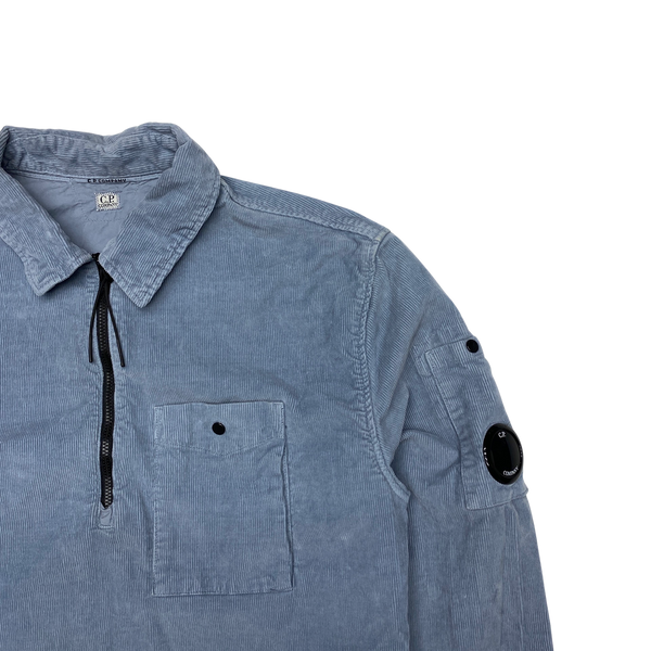 CP Company Light Blue Corduroy Pullover Overshirt