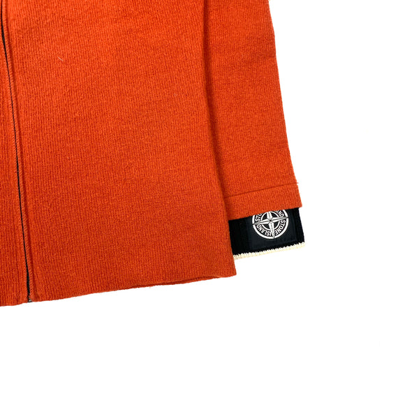 Stone Island 2004 Vintage Orange Wool High Neck Jumper