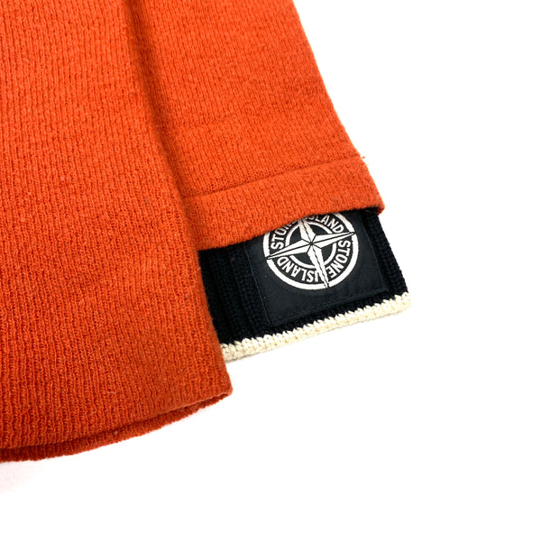 Stone Island 2004 Vintage Orange Wool High Neck Jumper