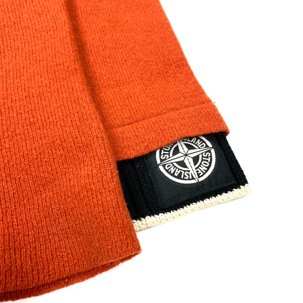 Stone Island 2004 Vintage Orange Wool High Neck Jumper