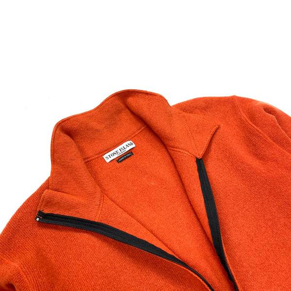 Stone Island 2004 Vintage Orange Wool High Neck Jumper