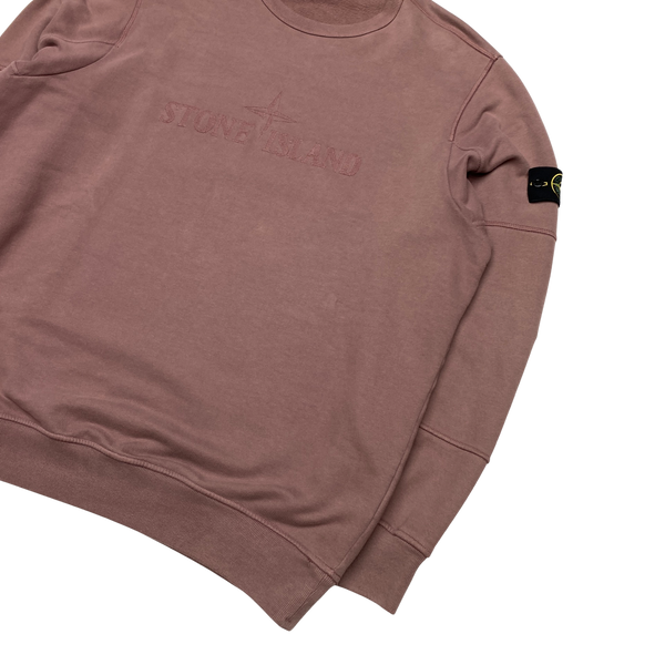 Stone Island 2018 Rose Pink Spellout Sweatshirt