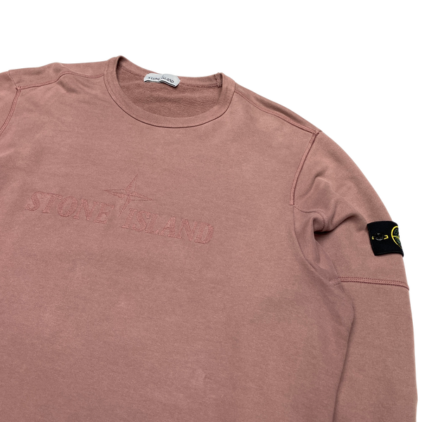 Stone Island 2018 Rose Pink Spellout Sweatshirt
