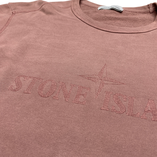 Stone Island 2018 Rose Pink Spellout Sweatshirt