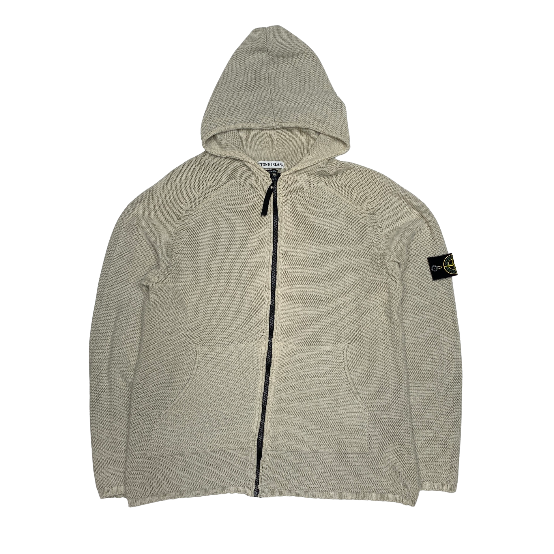 トップス 00s Stone  Knit Hoodie Ivory STONE ISLAND Ivory Wool Cardigan 'Plaster' 7915544D4-V0097