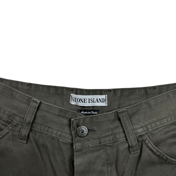 Stone Island Vintage 80's Khaki Green Cotton Trousers - 28"