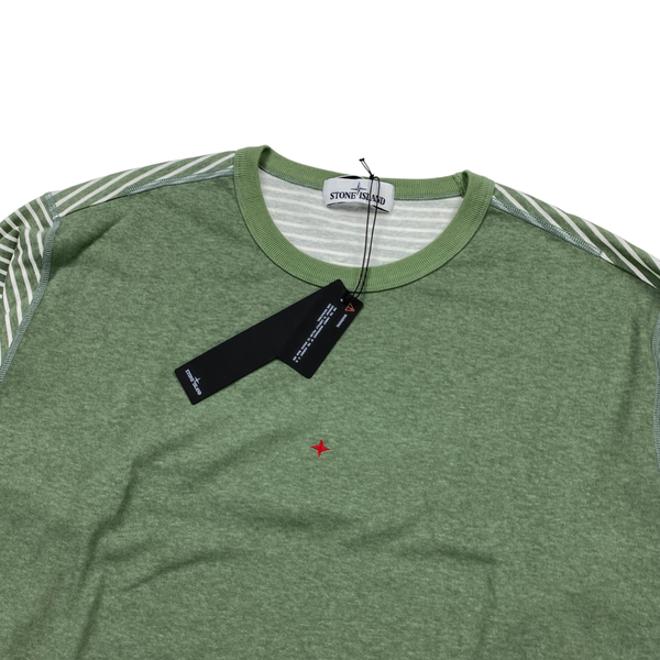 Stone Island Green Striped Marina Long Sleeved Top