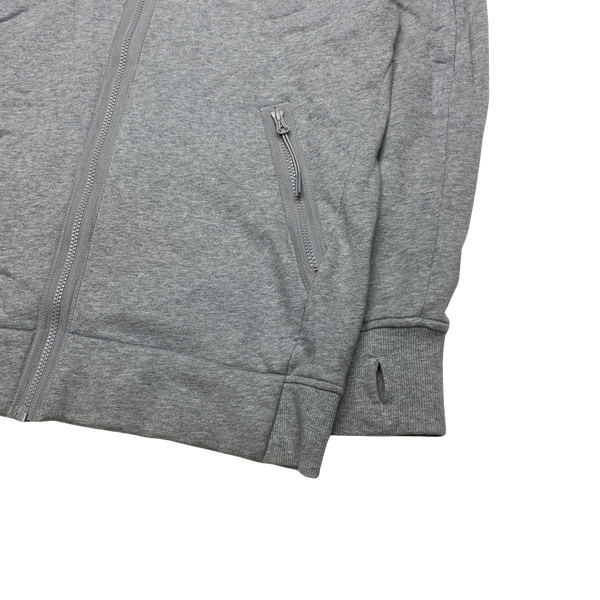 CP Company Grey Cotton Zipped Goggle Hoodie