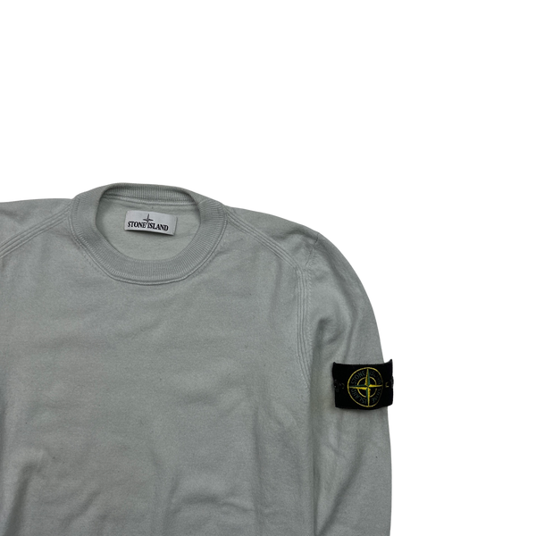 Stone Island Grey Crewneck Wool Knit Jumper - Small