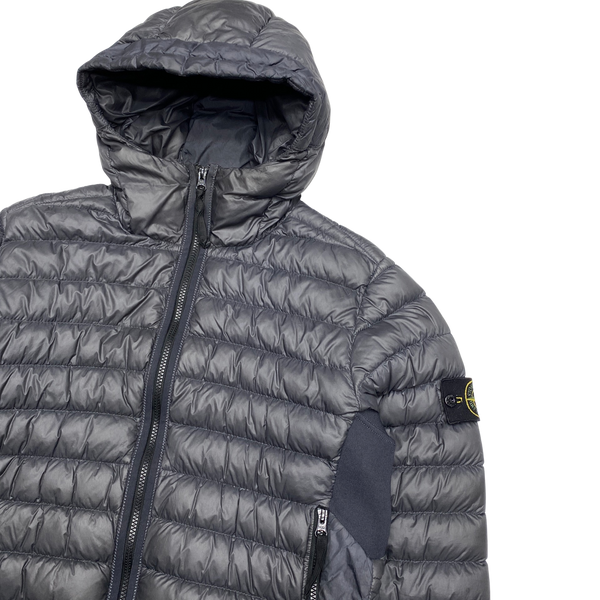 Stone Island 2017 Grey Micro Yarn Hooded Puffer Jacket
