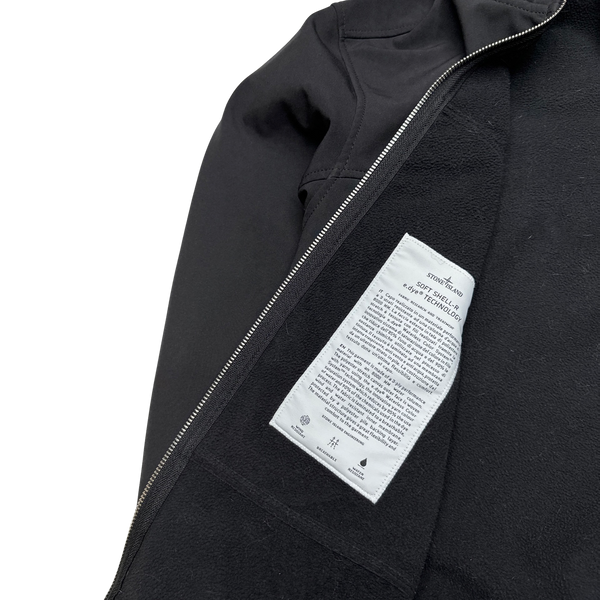 Stone Island Black Soft Shell E Dye Hooded Jacket