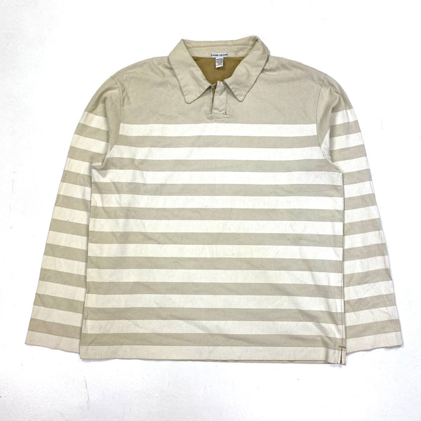 Stone Island 2001 Vintage Painted Striped Spellout Rugby Top