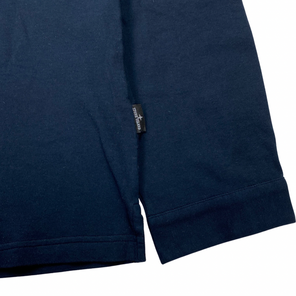Stone Island Dark Navy Stretch Cotton Long Sleeved Polo