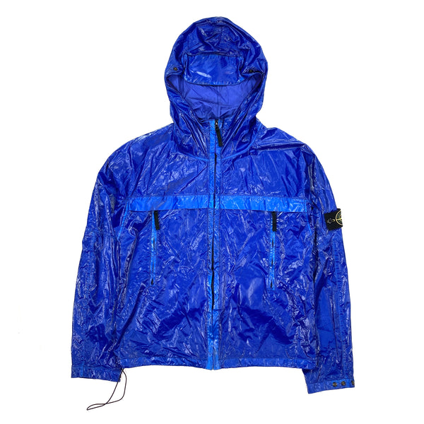 Stone Island Blue Prismatic Silk Hooded Jacket