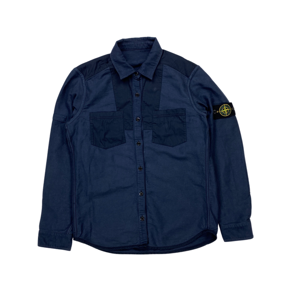Stone Island Reversible Navy Cotton Overshirt